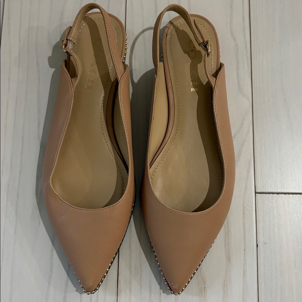 Coach Tan Slingback Women's Flats